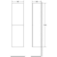Пенал BelBagno Regina 40 stucco veneziano REGINA-1500-2A-SC-SV-BLUM-R