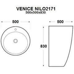 Раковина-моноблок Nilo Venice 2171