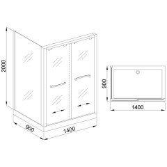 Душевое ограждение Royal Bath RBL2011 1400x900x2000 R