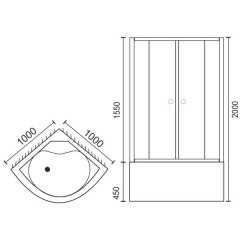 Душевое ограждение Royal Bath RBL3001 1000x1000x1550