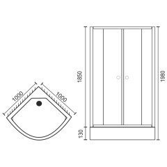 Душевое ограждение Royal Bath RBL3001 1000x1000x1850