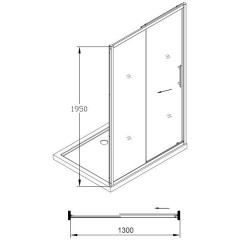 Душевая дверь SSWW LA60-Y21 1300x1950 L
