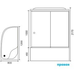 Душевая кабина Royal Bath RB8120BK6-WC R