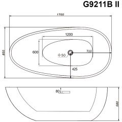 Ванна акриловая Gemy G9211B