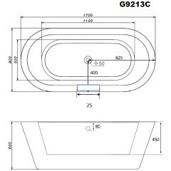 Ванна акриловая Gemy G9213C
