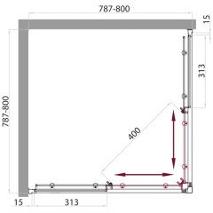 Душевая кабина BelBagno Uno UNO-CAB-A-2-80-C-Cr-TOP