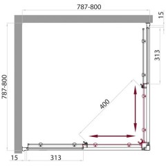 Душевая кабина BelBagno Uno UNO-CAB-A-2-80-P-Cr-TOP