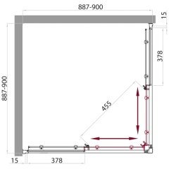 Душевая кабина BelBagno Uno UNO-CAB-A-2-90-P-Cr-TOP