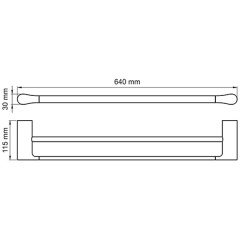 Полотенцедержатель двойной WasserKRAFT Elbe K-7240