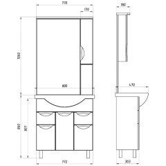 Комплект мебели ASB-Mebel Мессина 80