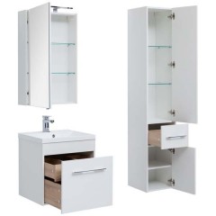 Тумба с раковиной Aquanet Августа 58 белый 00210026 + 00204117