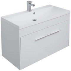 Тумба с раковиной Aquanet Августа 100 белый 00210019 + 00204096