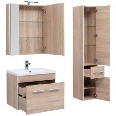 Тумба с раковиной Aquanet Августа 75 дуб сонома 00210029 + 00204118