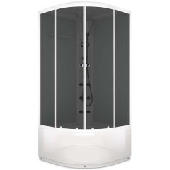 Душевая кабина Domani-Spa Delight 88 high тонированная/белая с электрикой и гидромассажем DS01D88HWT10