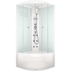 Душевая кабина Domani-Spa Delight 110 high прозрачная/белая с электрикой и гидромассажем DS01D110HWCl10
