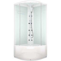 Душевая кабина Domani-Spa Delight 110 high матовая/белая с электрикой и гидромассажем DS01D110HWM10