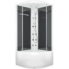 Душевая кабина Domani-Spa Delight 110 high матовая/чёрная с электрикой и гидромассажем DS01D110HBM10