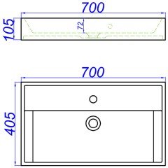 Раковина мебельная Aqwella Conform 700 Ku.07.04D