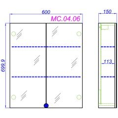 Комплект мебели Aqwella Манчестер 60 подвесной