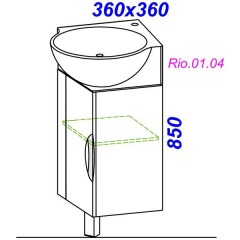 Тумба с раковиной Aqwella Рио 45 угловая