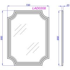 Зеркало Aqwella 5 stars LaDonna 72 чёрный LAD0207BLK