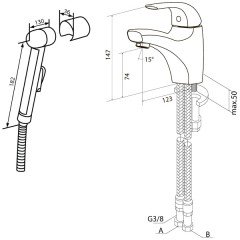 Смеситель для раковины Am.Pm Sense F7503032 с гигиеническим душем