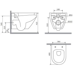 Унитаз подвесной Am.Pm Spirit V2.0 C701739WH (без сиденья)