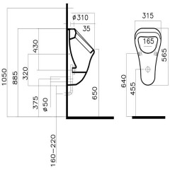 Писсуар Am.Pm Sense C757005WH