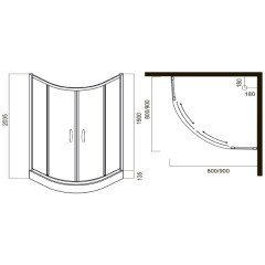 Душевой уголок Am.Pm Sense W75E-225-080WF