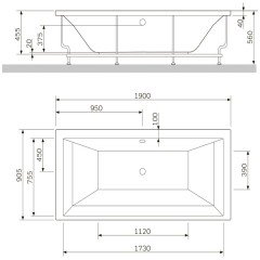 Каркас для ванны Am.Pm Admire W1AA-190-090W-R