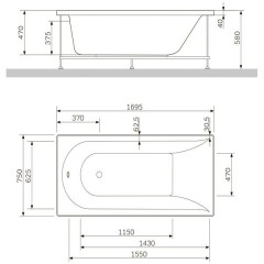 Ванна акриловая Am.Pm Inspire W5AA-170-075W-A64