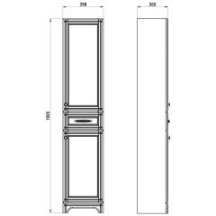 Пенал ASB-Woodline Берта 40 белый массив ясеня