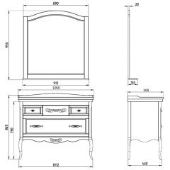 Комплект мебели ASB-Woodline Модерн 105 орех массив ясеня