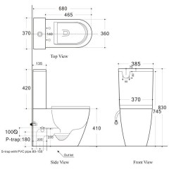 Унитаз Aquanet Cetus BL-102N-TPT безободковый