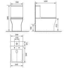 Унитаз Aquanet Cube CL-12248B безободковый
