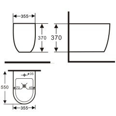 Биде подвесное Aquanet Cetus BL-102-WHB