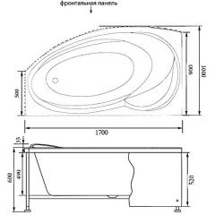 Ванна акриловая Aquanet Jersey 170x90 L