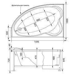 Ванна акриловая Aquanet Sarezo 160x100 L