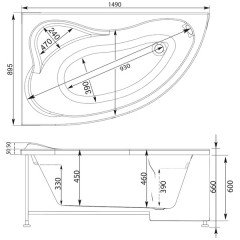 Ванна акриловая Aquanet Atlanta 150x90 L