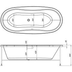 Ванна акриловая Aquanet Amelia 180x80