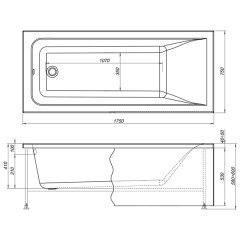 Ванна акриловая Aquanet Bright 175x75
