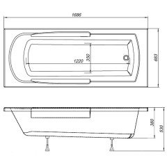 Ванна акриловая Aquanet Extra 170x70