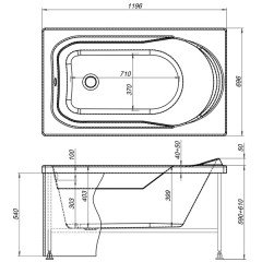 Ванна акриловая Aquanet West 120x70