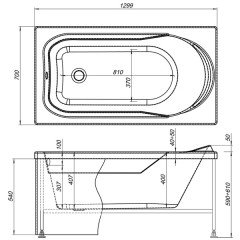 Ванна акриловая Aquanet West 130x70