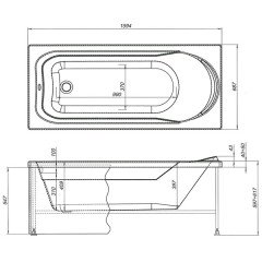 Ванна акриловая Aquanet West 160x70