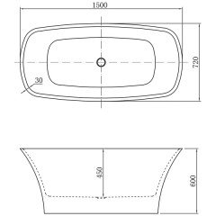 Ванна акриловая Aquanet Pleasure 150x72