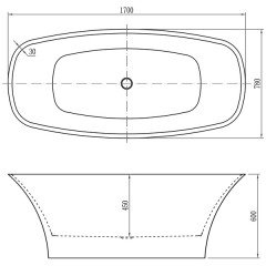 Ванна акриловая Aquanet Pleasure 170x78