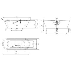 Ванна чугунная Aquanet Sharking SW-1002A 170x68 глянцевая панель