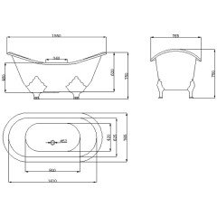 Ванна чугунная Aquanet Sharking SW-1005A 155x76
