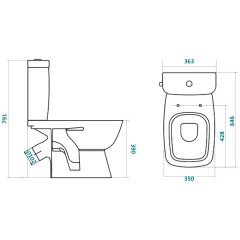 Унитаз Santek Нео Лайт 2РА ДС МЕ 1WH302408